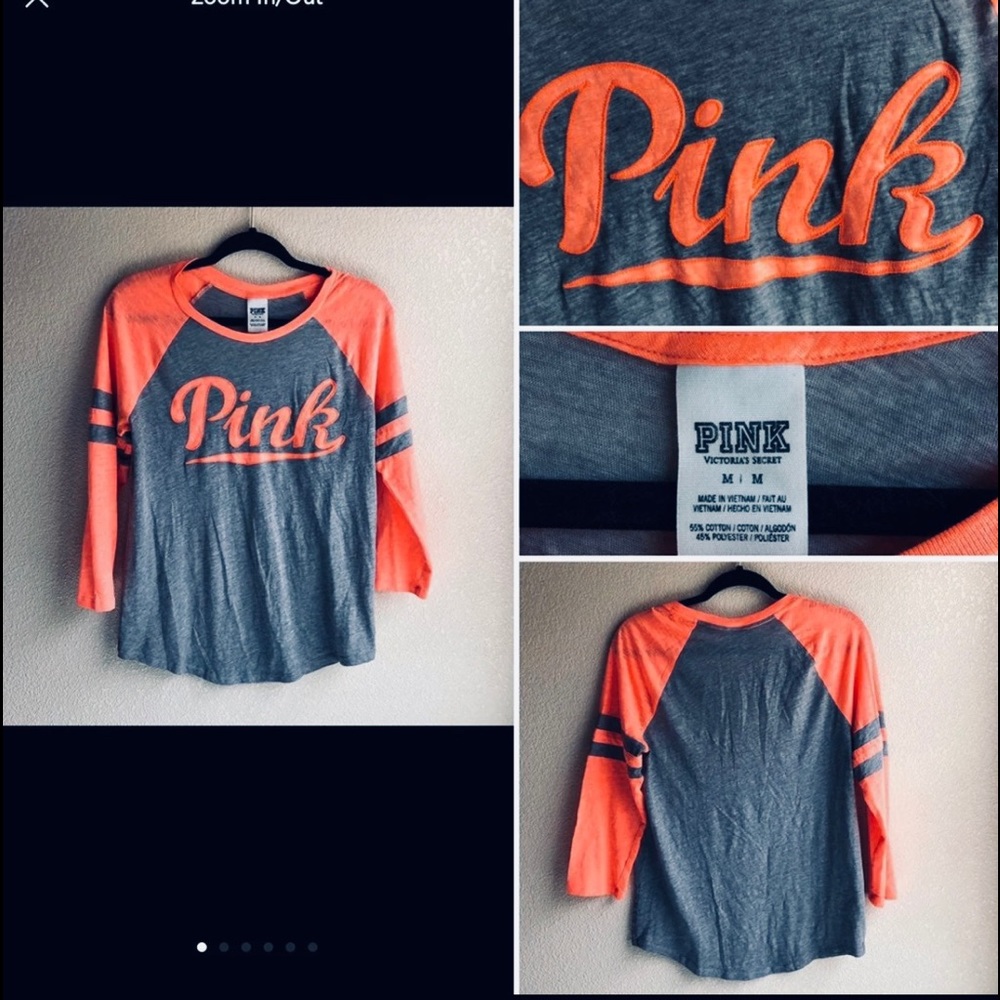Oversized VS Pink Quarter Sleeve Top